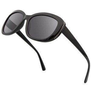 VITENZI Full Reader Sunglasses for Women Vintage Tinted Venice in Black +2.75